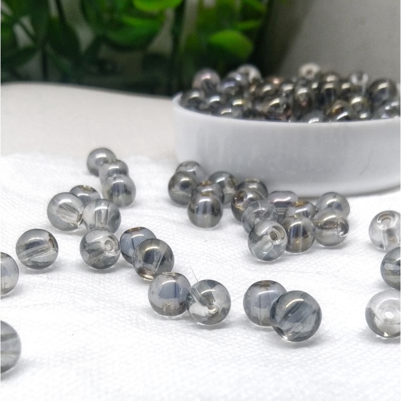 20pcs glass beads super shiny/ mutiara glass pelangi/ab 6mm