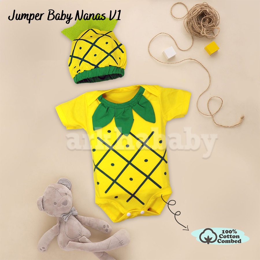 JUMPER BAYI BAJU BAYI KOSTUM BAYI MOTIF NANAS / jumpsuit baby pineaepple