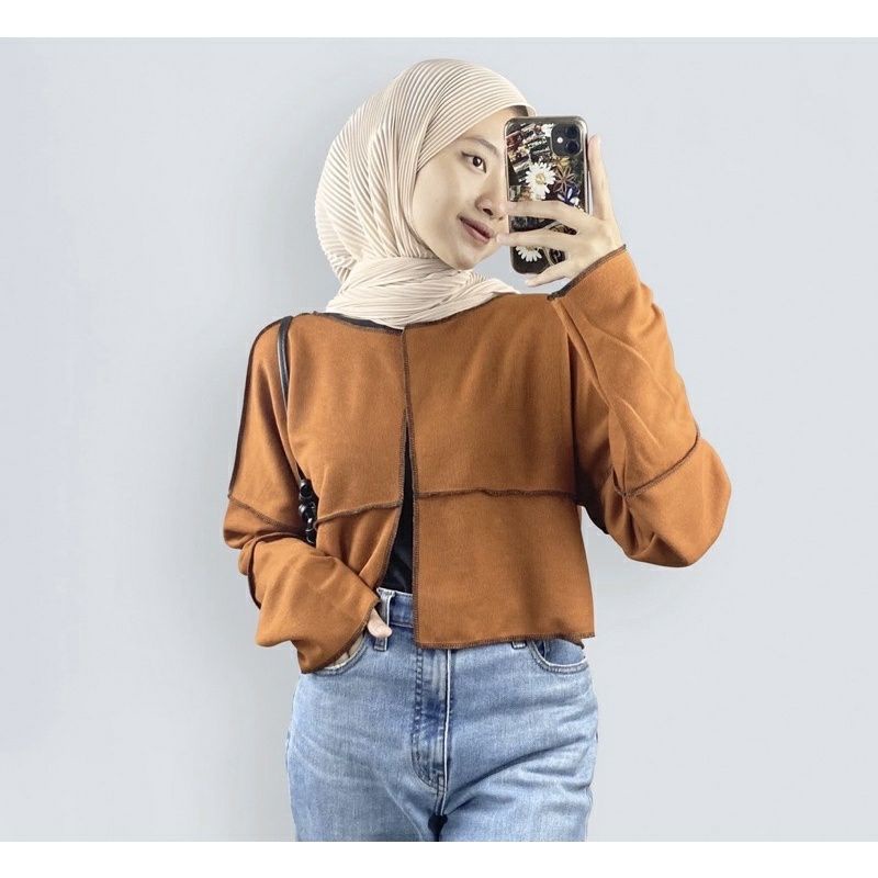 Arifirn Asvy Contrast Cardigan - Cardigan Wanita Murah