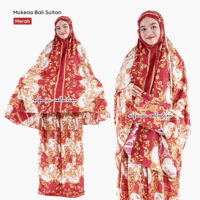Mukena Bali Motif Sultan Classic Best Quality / Mukena Jumbo Dewasa - Hitam