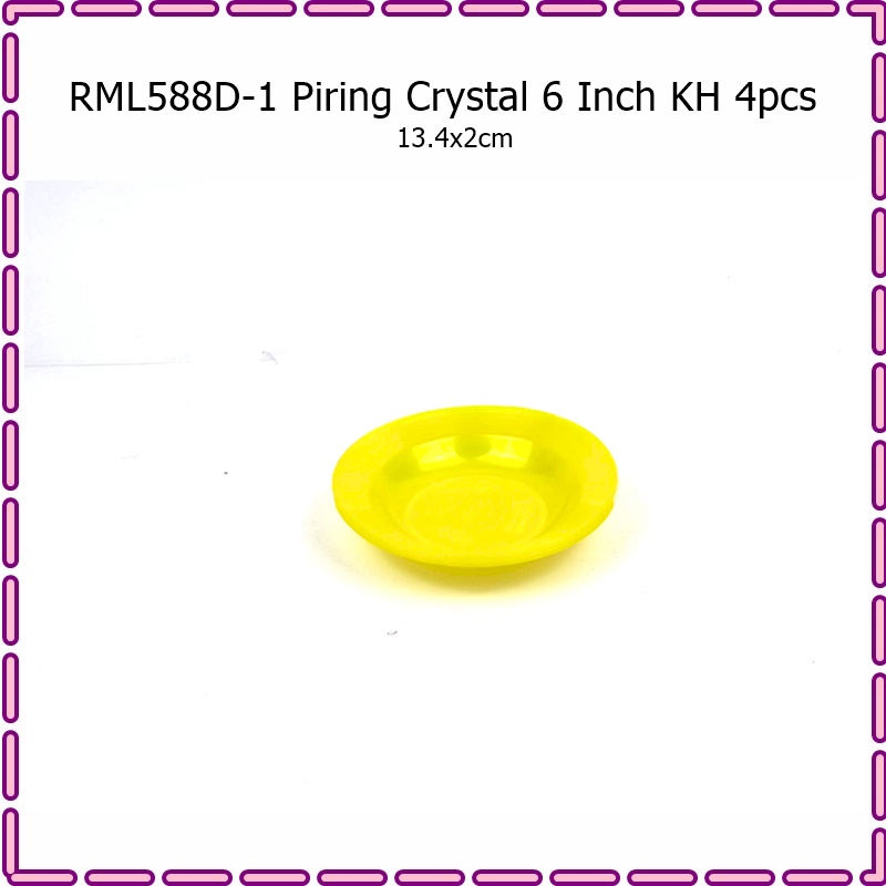 Piring Makan/Piring Sambal/Piring Lauk Crystal KH 6 Inch &amp; 7 Inch