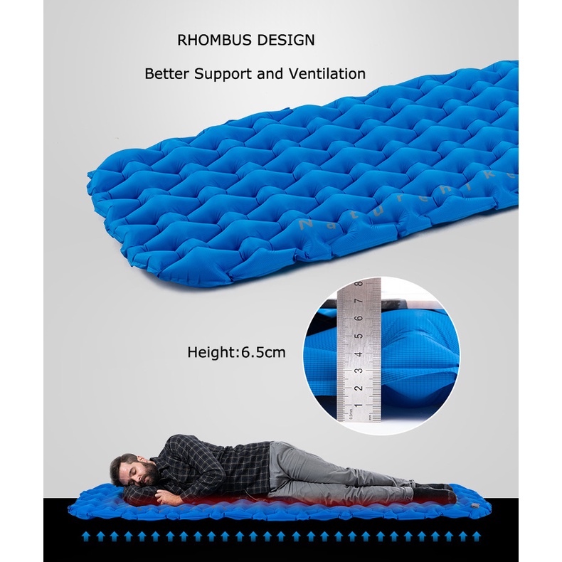 Kasur Angin Matras Angin Sleeping Bag Inflatable Bed Rhombus Design Kasur Kemping Kasur Camping