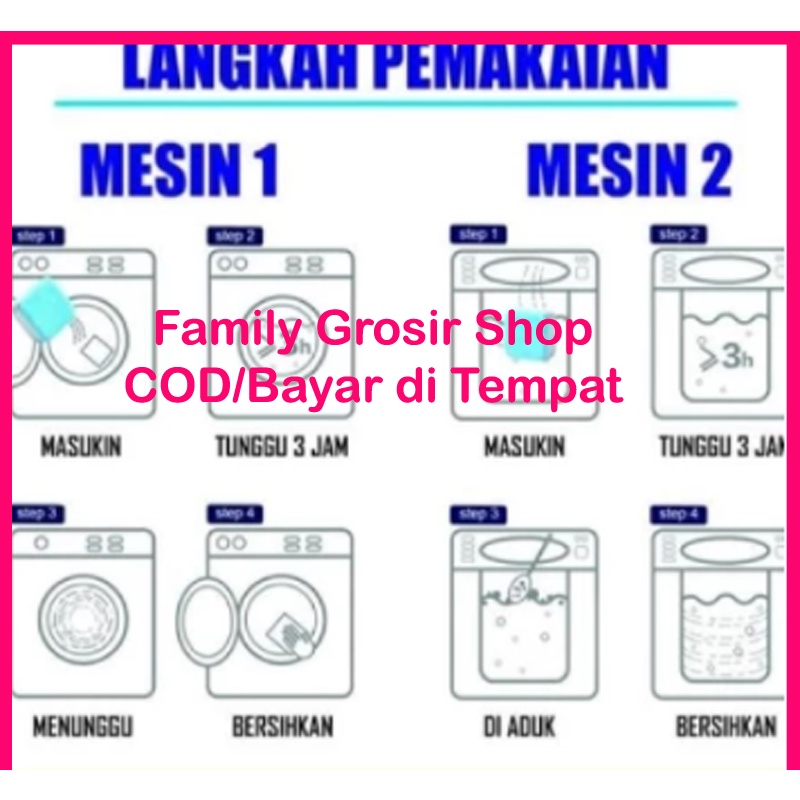 Tablet Pembersih Mesin Cuci Penghilang Kerak Bau Anti Bakteri Deep Cleaning Washing Machine