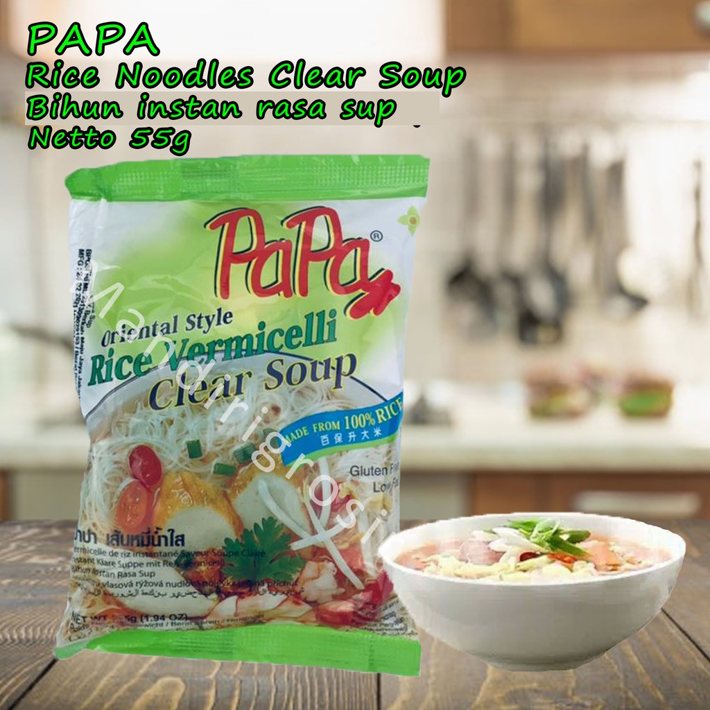 Rice vermicelli Clear Suop *Papa * Bihun instan rasa sup * 55g