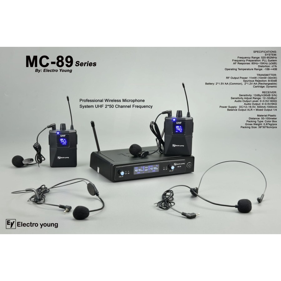 mic wireless electro young mc89 mc 89 original terdapat 3 variasi