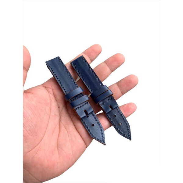 Strap Tali Jam Tangan Kulit Sapi Asli Biru dongker keren