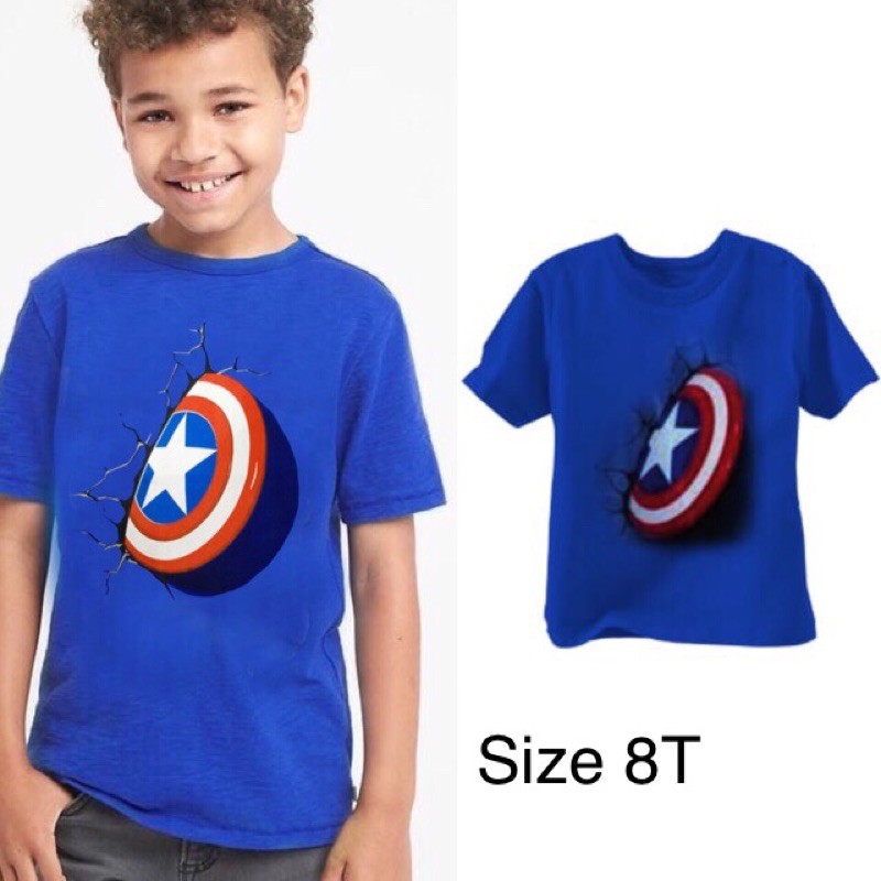 Amigoz kids clothing captain america/amigos marvel tee biru/kaos oblong lengan pendek