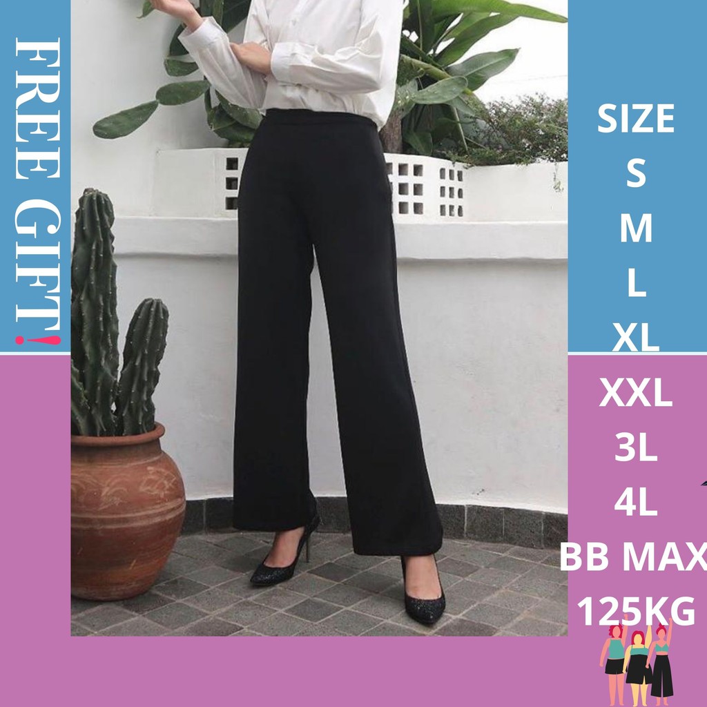 FIXUP - KULOT HITAM  KULOT MURAH CELANA KERJA CELANA PANJANG HAREM PANTS HW KULOT HIGHWAIST