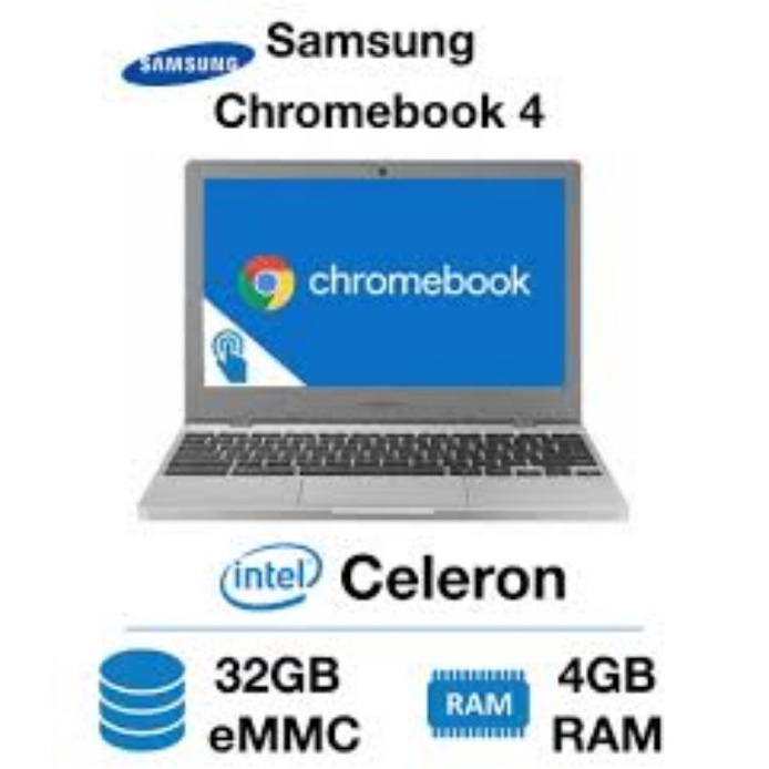 Samsung Chromebook 4 4/32 Laptop 11.6" 4GB 32 GB New Garansi Resmi Samsung Indonesia SEIN Chrome