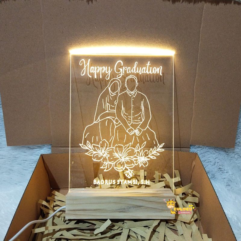 Lampu Akrilik custom | Acrylic | Kado Wisuda | Kado Unik | Hadiah Wisuda