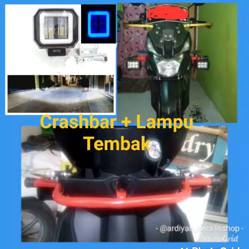 Crashbar + Lampu Tembak Motor Beat Fi ESP Beatstreet