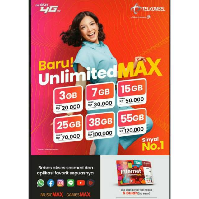 Paket Data Telkomsel Unlimited Max Shopee Indonesia