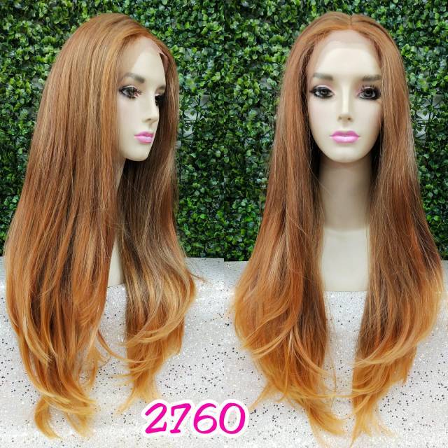 FRONT LACE WIG LACE WIG WANITA PANJANG LURUS WIG CEWEK KOREA NATURAL PIRANG WIG RAMBUT ASLI 2760