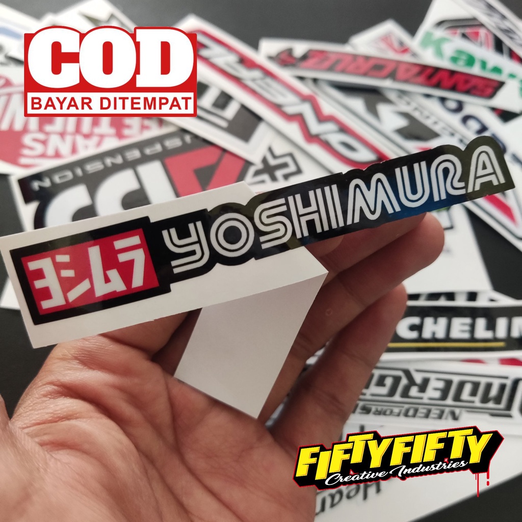 Stiker Print Cut YOSHIMURA Stiker Printing Laminasi Glossy Stiker Motor Mobil Helm Sudah Membentuk Pola Desain