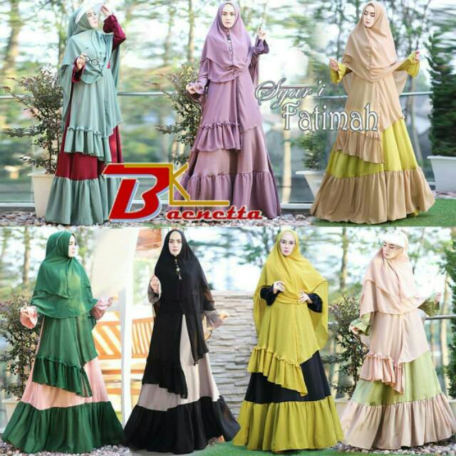 Syari Fatimah Ori by Baenetta Syari Gamis Pesta Rumbai Maxmara Premium