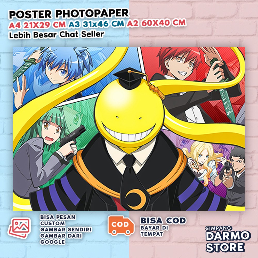 Poster Assassination Classroom Koro Sensei Nagisa Karma Irina Anime Aesthetic Wibu bs custom ACAX-57