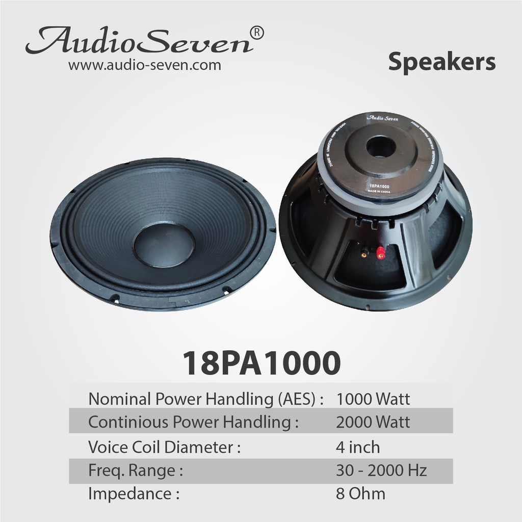 CahayaMusik speaker audioseven 18 PA 1000 18 in original ( bukan RCF , ACR array ) high quality