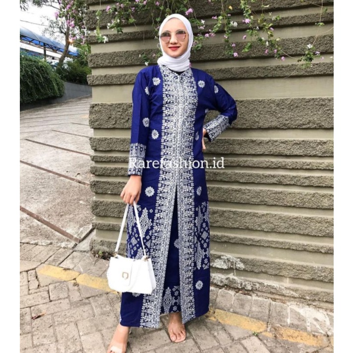abaya navy silver