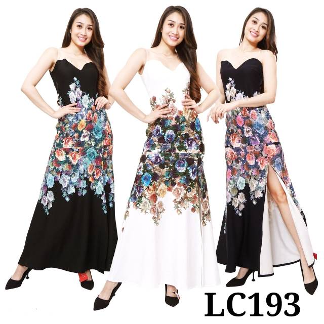 Dress kemben panjang pesta tebal LC193 gaun panjang kemben impor charmmy fashion