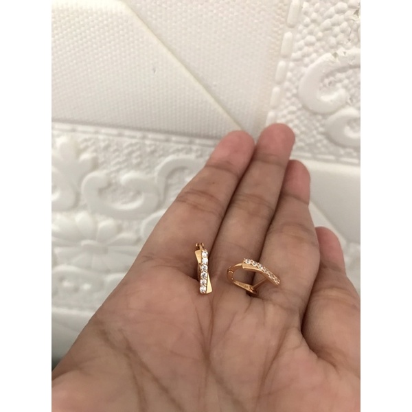 anting jepit emas 375