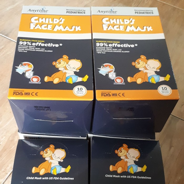 masker anak Anytime child mask 50pcs Murah