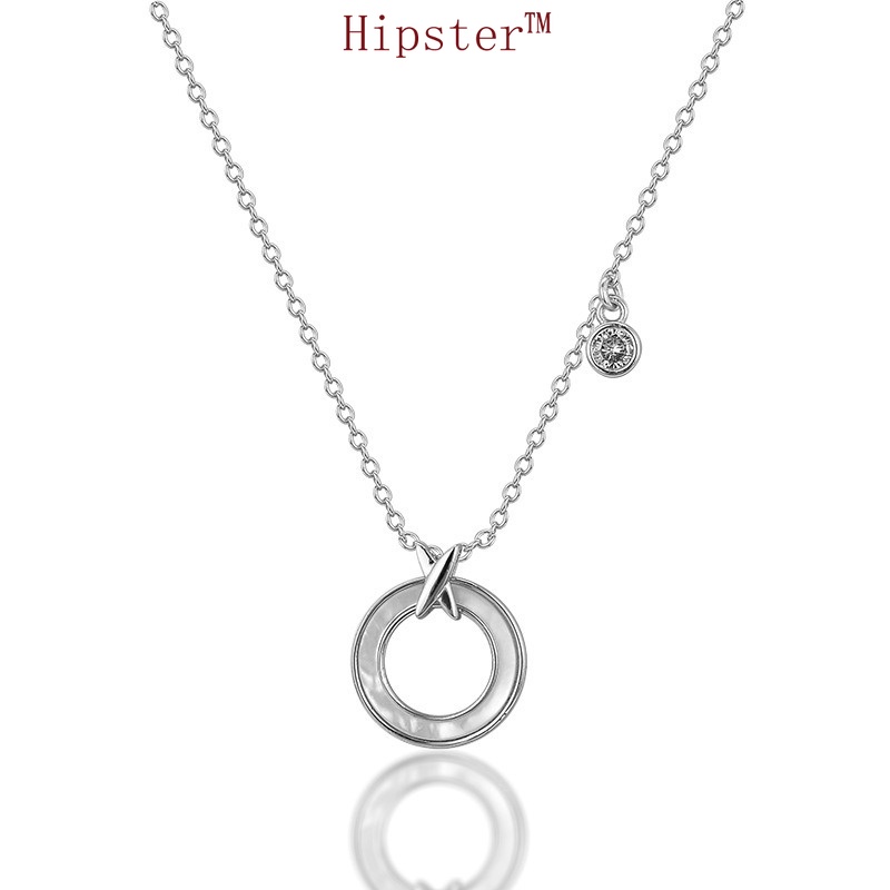 Special Interest Light Luxury Ins Style Fashion Personality White Shell Pendant Circle Necklace