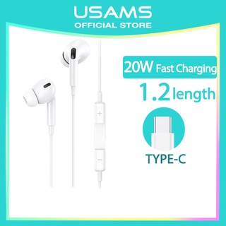 ❣❉Usams Offical Original Ep-41 Earphone Headset Handsfree Wired Sport Gaming Earbuds Stereo Headphone Bass Earphones Type-C For Oppo Xiaomi Realme Vivo Honor Huawei Android Iphone Airpod Ipad Pro