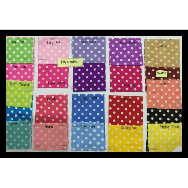 100% BERKUALITAS KAIN KATUN PREMIUM POLKADOT - BIRU MUDA PRODUK TERBATAS