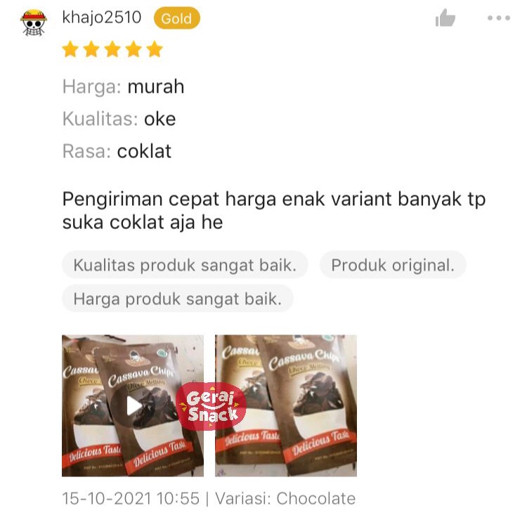 Si Engkong Jali Keripik Singkong dibalut Extra Cokelat Melting Tebal Renyah (150gr)