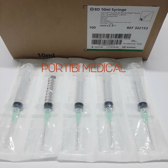 Spuit BD Syringe10ml With Needle / BD Syringe 10ml / Suntikan BD 10ml