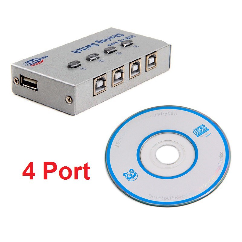 Auto Switch Usb Printer 2 Port 2Port 4 Port Sharing Switcher  USB 2.0 Printer Kable Manual Otomatis-4 Port Switch