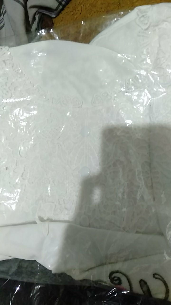 Blouse Import Katun Kombinasi Brukat Putih