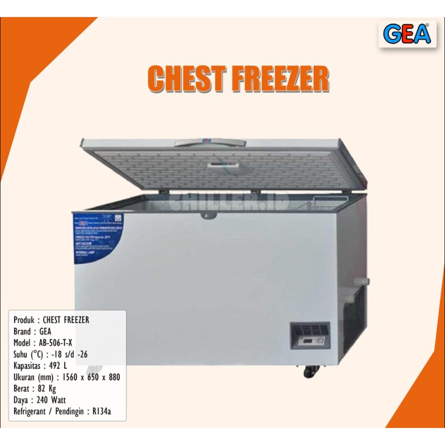 GEA CHEST FREEZER BOX AB-506TX / AB 506 TX 492 LITER