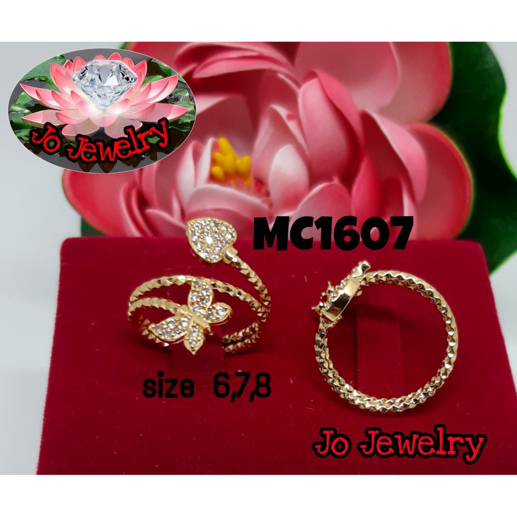 Xuping cincin lapis emas spiral kupu gold