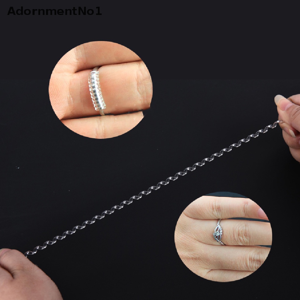 (AdornmentNo1) 5pcs / Set Alat Pengukur Cincin Spiral Transparan Invisible Untuk Perhiasan