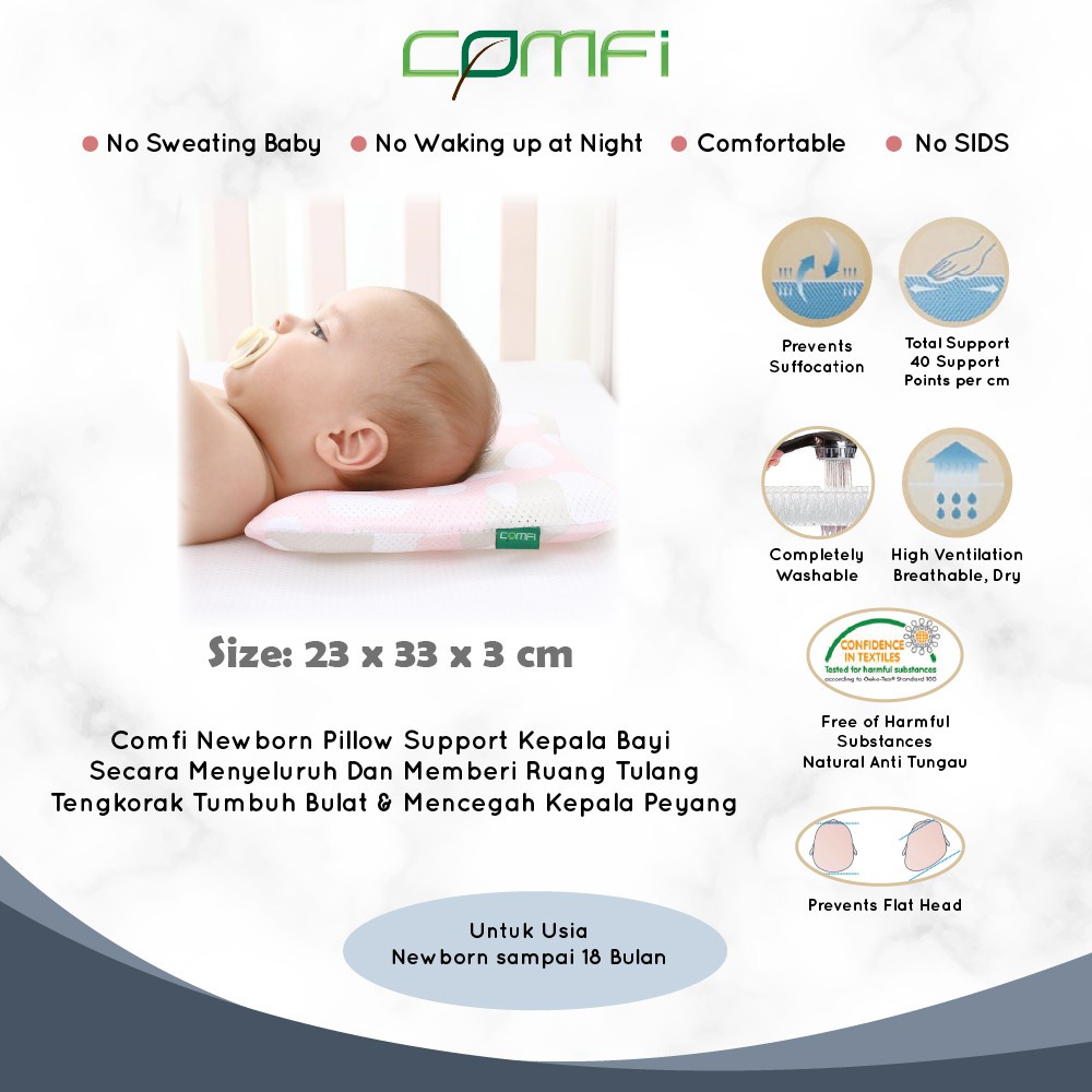 Comfi Newborn Breathable Pillow BBP03 - Bantal Peang Bayi