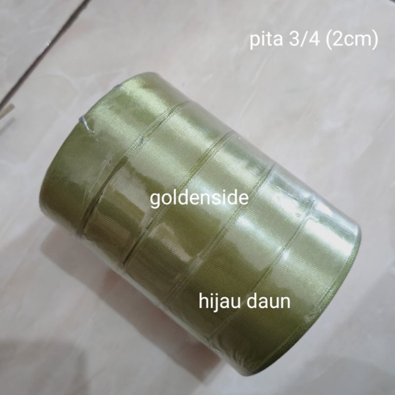 Pita Satin 3/4&quot; per roll green series, Pita Satin 2cm seri hijau per roll