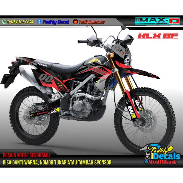 Decal klx bf fullbody merah biru hijau orange