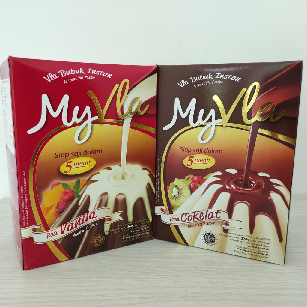 

NUTRIJELL MyVla Rasa Vanilla dan Cokelat Vla Bubuk Instan 60gr-63gr