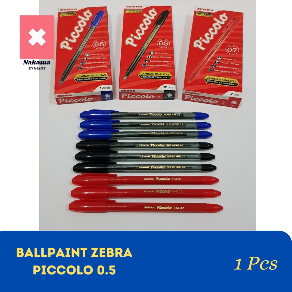 

Pulpen Ballpaint Pen Zebra Piccolo 0.5 (Satuan)