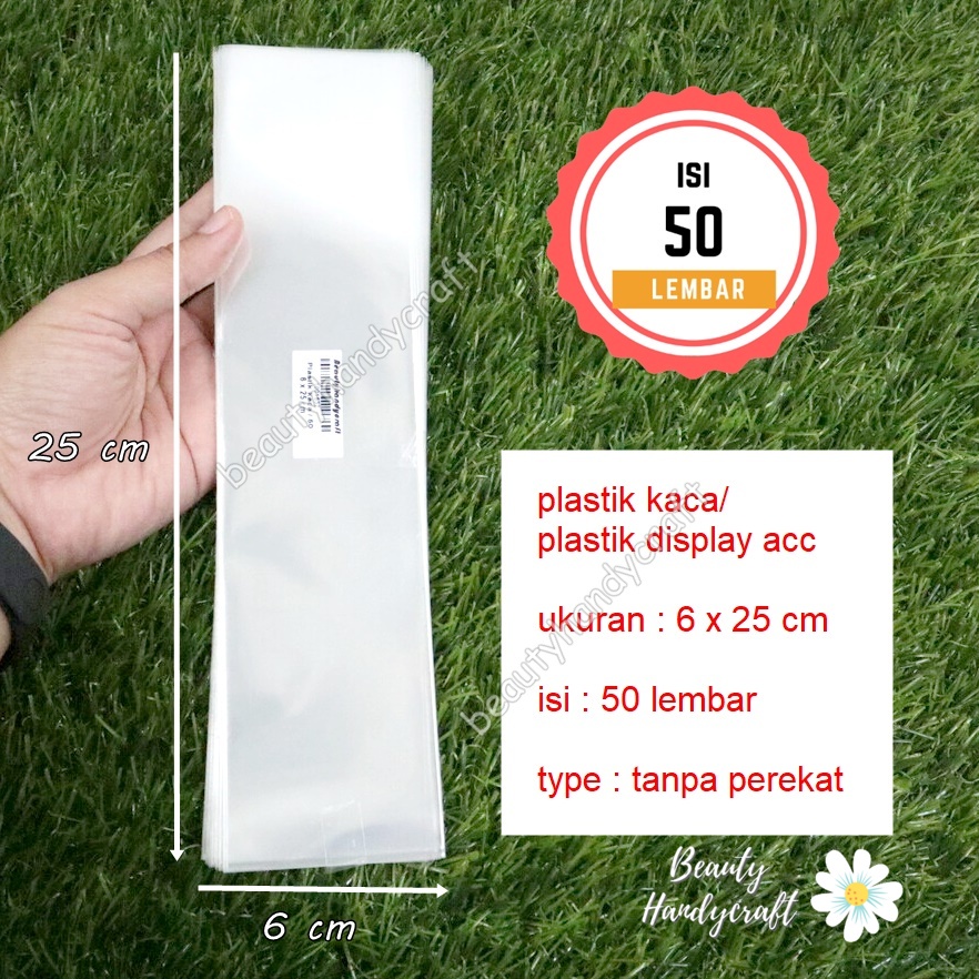 Plastik kaca 6x25 cm tanpa perekat/50