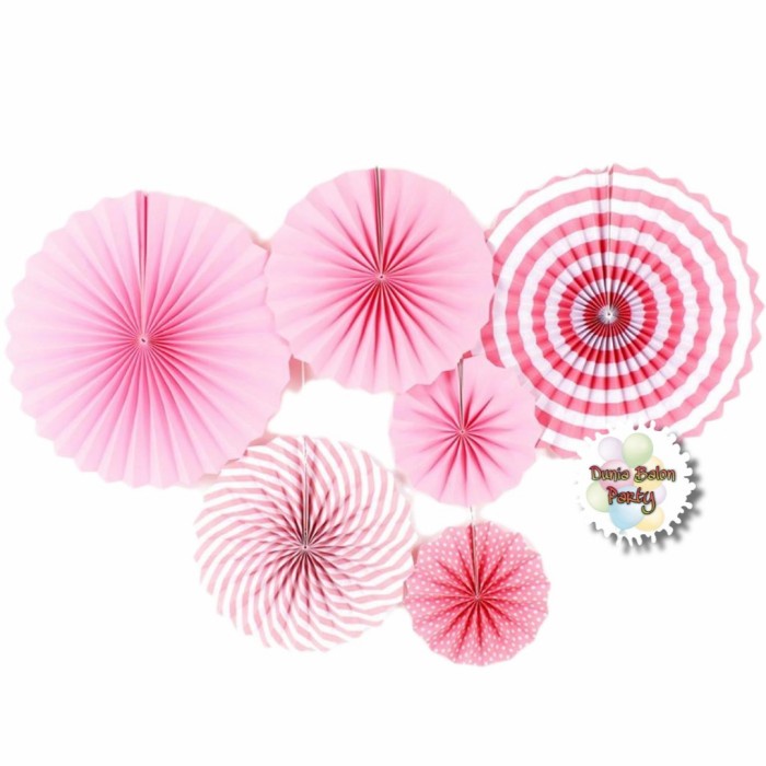 Paper Fan Pink Set / Paper Fan Baby Pink Set