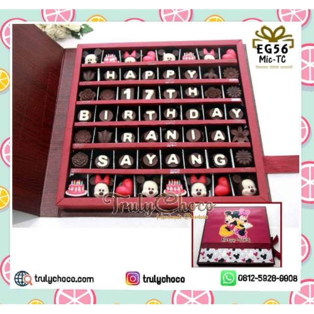 

Hadiah ulang tahun dan anniversary coklat trulychoco tema mickey mouse