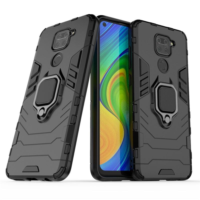 Hardcase Armor Xiaomi Redmi Note 9 / Hard Case Ring Stand Redmi Note 8 Casing Transpomer Cover