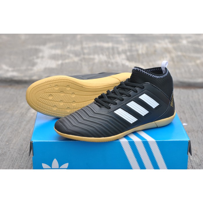 Ready Stock Sepatu Futsal Adidas Predator Techfit Replika Original #Black Gold Olahraga - Sepak Bola