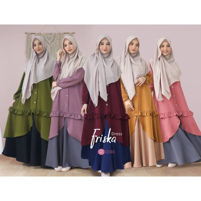 FRISKA DRESS BY ZIZARA | GAMIS RASA ATASAN BAWAHAN