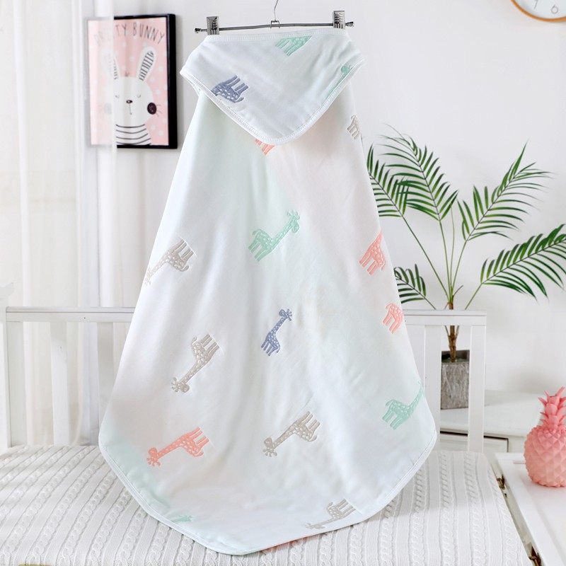 Ecobaby Baby Blanket Selimut 90*90cm Topi BayiMuslin Motif Jerapah EMB1507