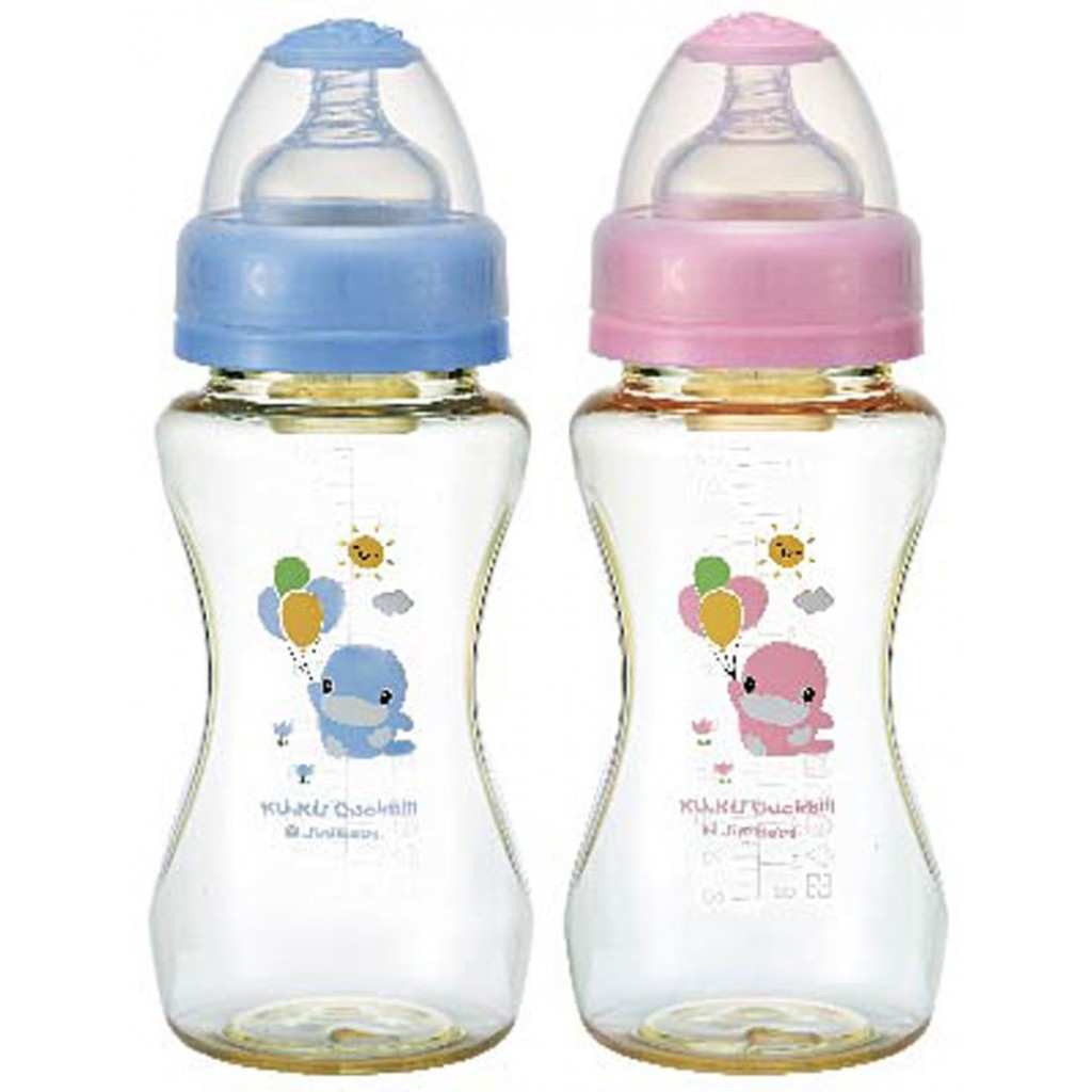 Kuku Duckbill KU5842 PES Wide NEck Feeding Bottle 330CC - Botol Susu