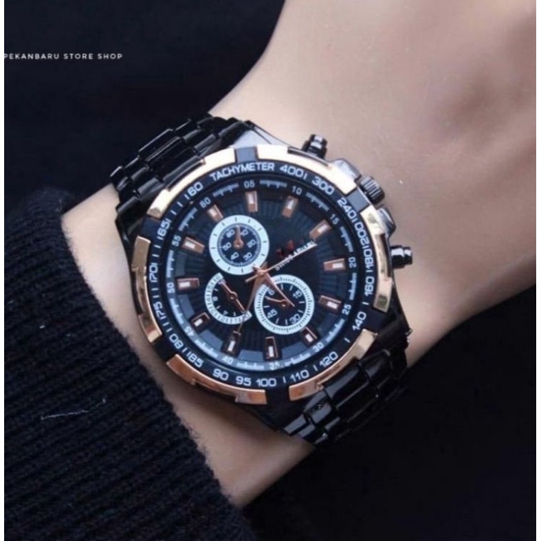 JAM TANGAN PRIA RANTAI STAINLIS STEL TERLARIS JAM TANGAN KASUAL PRIA MODEL SPORTY COD BAYAR DI TEMPAT