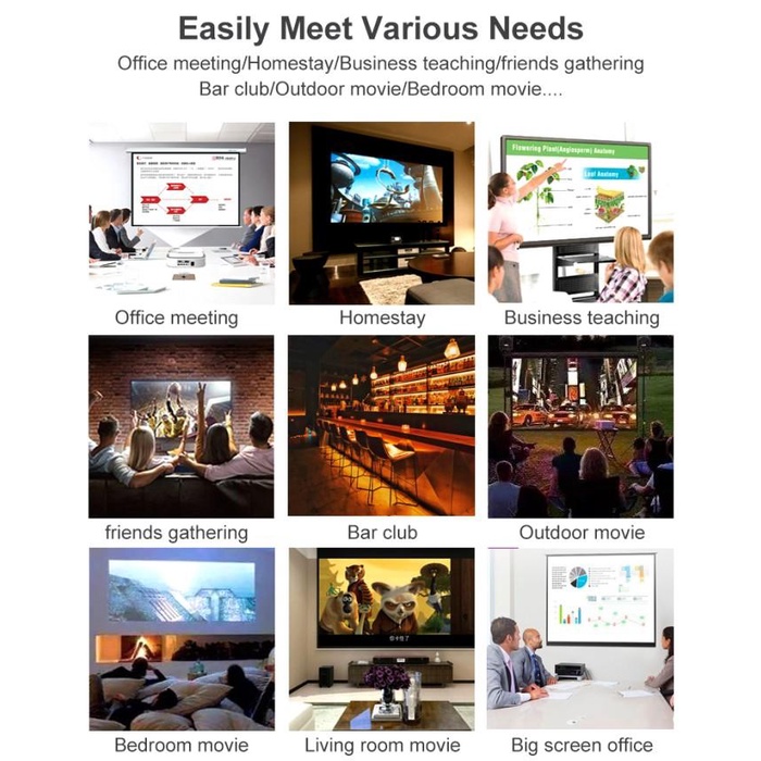 Proyektor 1080p Full HD T3-Airplay Same Screen 5500 Lumens Projector